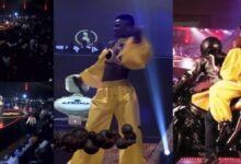 Watch the moment Wiyaala Storms Stage On Motorbike In Nigeria - Video
