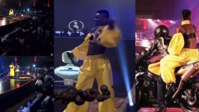 Watch the moment Wiyaala Storms Stage On Motorbike In Nigeria - Video