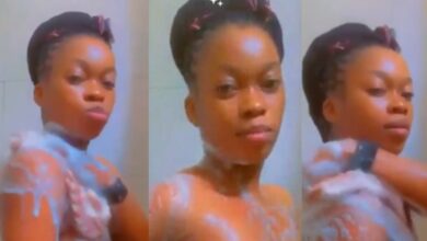 Young Ghanaian Lady goes naked on TikTok live while bathing – VIDEO