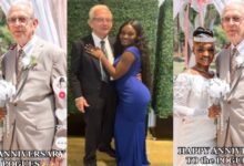 Beautiful young lady happily marries an 82-year-old white man in a trending video
