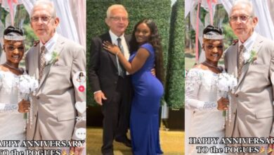 Beautiful young lady happily marries an 82-year-old white man in a trending video