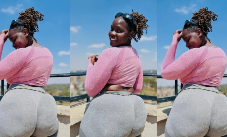 Plus size slay queen warms hearts with her curves in a workout outfit.