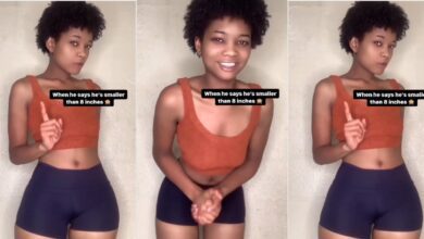 Slay Queen displays her camelt()e as she talks about the manhood of her boyfriend.
