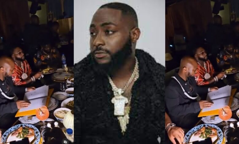 Davido raises eyebrows as he rejects pre-served food at a dinner