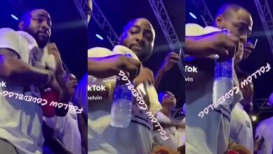 He Has Trust Issues: See How Davido Rejected An Opened Bottled Water And Protected His Drink During Mohbad’s Candlelight Procession