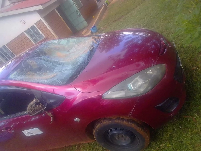 Ungrateful Mother destroys a car her son bought for his father as a birthday gift - Photos