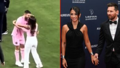 Messi's wife hugs the wrong man he mistaken for her husband