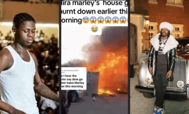Just In: Naira Marley’s house set on fire following Mohbad’s death – VIDEO
