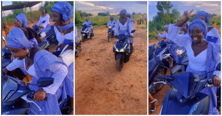 Social Media Users Reacted To A Video Of Over 10 Ladies Ridding Motto Bikes In A Convoy Form