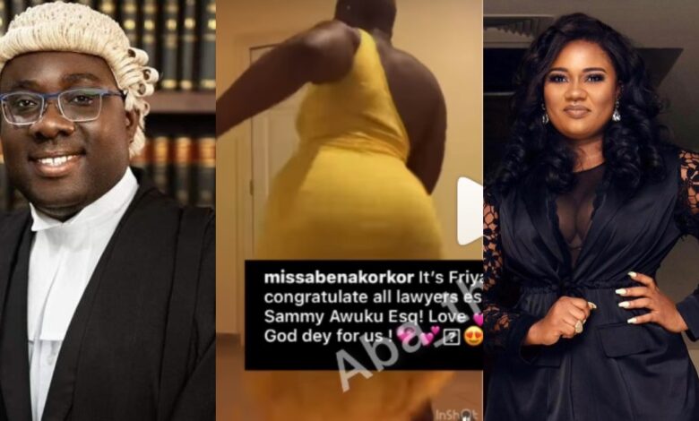 Abеna Korkor Gives A Twerking Congratulatory Message To Sammi Awuku After He Was Called To Bar