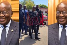 A Video Of Nana Akufo-Addo Walking Like A 90 Year Old Sick Man At Ga Manye Funeral Catches Attention