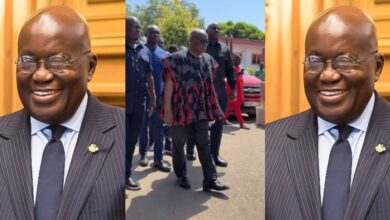 A Video Of Nana Akufo-Addo Walking Like A 90 Year Old Sick Man At Ga Manye Funeral Catches Attention