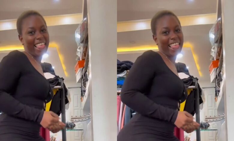 Another Slay Queen In Tight Black Dress Shakes Her Bouncy Baka To The Tune Of Popular 'Water' Song (Video)