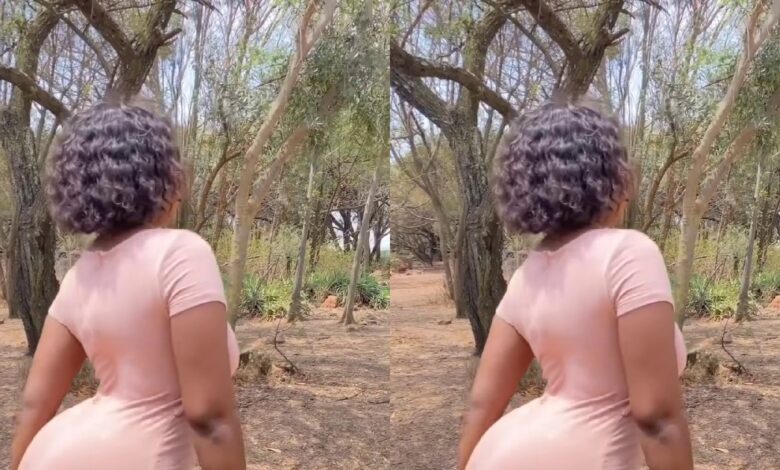 Content Creator Shows Behind-the-Sene Video As She Displays Her Curvy Body In A Fitted Dress - Watch