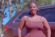 Curvy Lady In Tight Straight Dress Flaunts Her Big Backside As She Gives A 360 In This Video