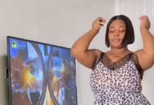 Curvy Lady Puts Her Full Body On Display As She Pairs In A Short Night Gown In Her Room (Video)