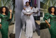 Critics React To The Dress Diana Asamoah Wore To TV Show And Labels It As "Wedding Gown Mu Pro Max"