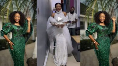 Critics React To The Dress Diana Asamoah Wore To TV Show And Labels It As "Wedding Gown Mu Pro Max"