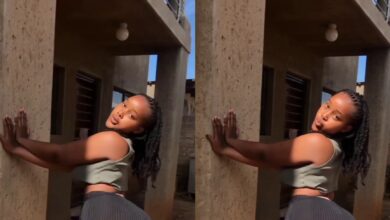 Endowed Lady In A Tight Black Trouser Catches Netizens' Attention With Her Hot Poses Flaunting Her Big Backside (Video)