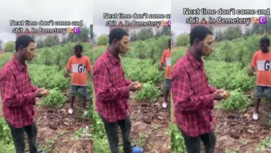 A Young Ghanaian Guy Made To Eat His Own Feces After He Was Caught Shitting An A Restricted Cemetery