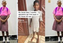 A Generous Nigerian Lady Shares Before And After Photos Of Her House Help On TikTok As She Recieves Blessings And Praises From Followers
