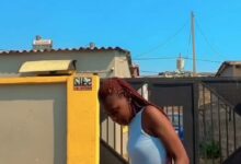 Lovers Of Slim Ladies, This Is For You - Slim And Tall Lady Storms The Stress To Show Her Dancing Moves While Wearing A Short Jeans (Video)