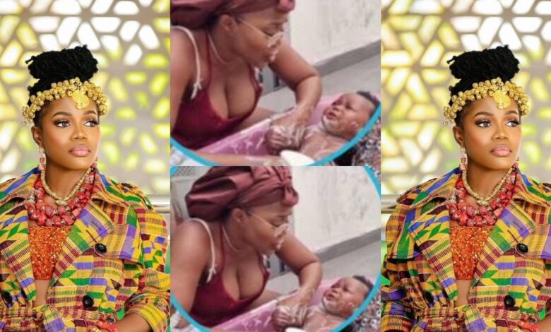 Mzbel Dragged Online Again For Using Long Finger Nails To Bath Her Baby And Cautions Her To Cover Up Her Private Part Next Time - FULL GIST HERE