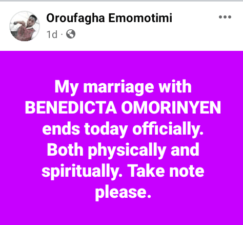 After Finding Out His Son Was Not His, Emomotimi Weeps And Divorces His Beloved Wife.