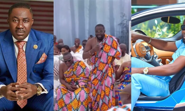 "I'm A Chop Bar Operator, I Sell Fufu" - Osei Kwame Despite Puts On A Small Comedy Show As He Introduces Himself At Dr Ofori Sarpong Daughters Wedding