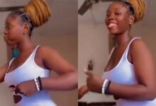 Slay Queen Gives Free Show As She Opens Her Legs Wide While Dancing In a Short Dress - Watch