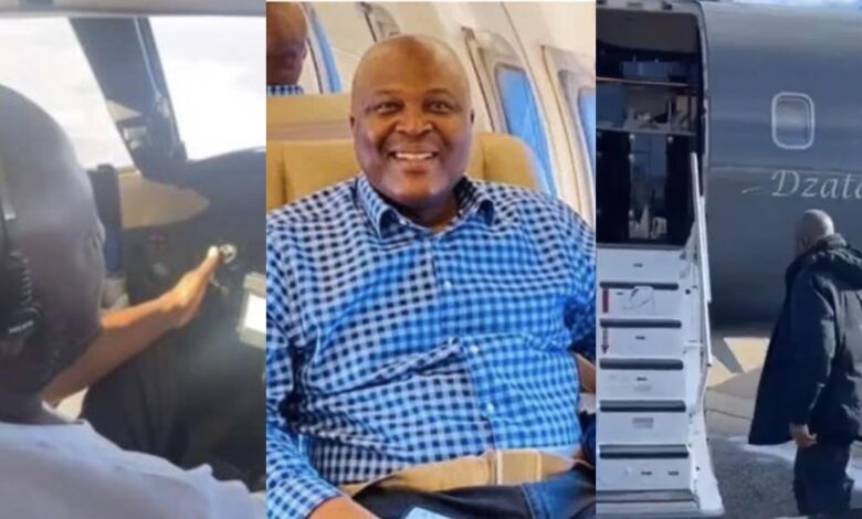 Ibrahim Mahama Spotted Piloting His Customized Private Jet, Promises To Take Fans With Him Next Time.