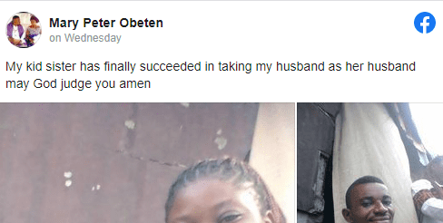 "My Biological Sister Has Finally Snatched My Husband" - Mary Cries Online