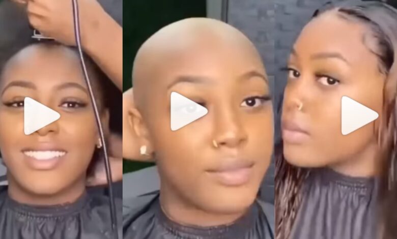 “What At All Do Women Want?” - Social Media Reacts To A Video Of A Beautiful Slay Queen Shaves All Natural Hair To Fix An Expensive Wig