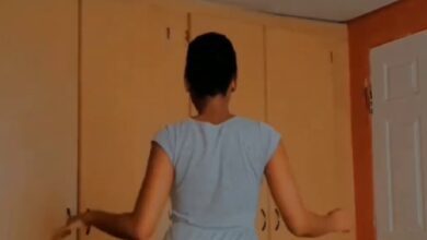 Another Lady Shows She Is Pantless As She Bend And Tw3rks In Her Room While Wearing A Short Silky Dress - Video