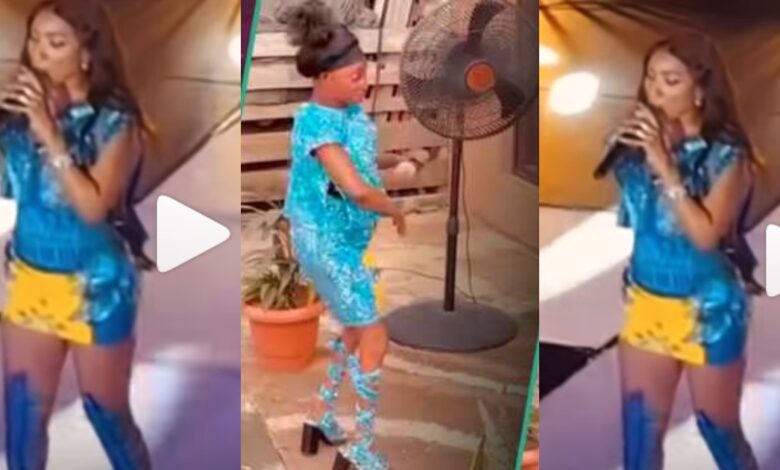 In A Viral Video, Aunty Ramota Recreates Donna Adja's Stunning Look As She Performs