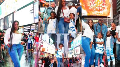 Stonebwoy's Wife Dr. Louisa With Her Two Children And Friends Spotted Having Fan At Times Square