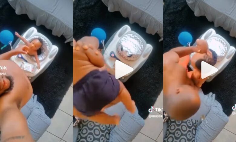 Father And Son Named As Winners Of TikTok's Ceiling Challenge As Man Throws His Little Baby Up To Twerk