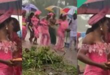 A Beautiful Video Of A Bride And Her Bridesmaids Happily Dancing In The Rain Catches Attention On Social Media