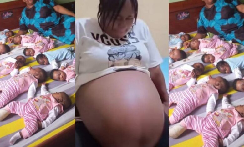After Giving Birth To Nine Babies, This Nigerian Woman Goes Viral On Social Media