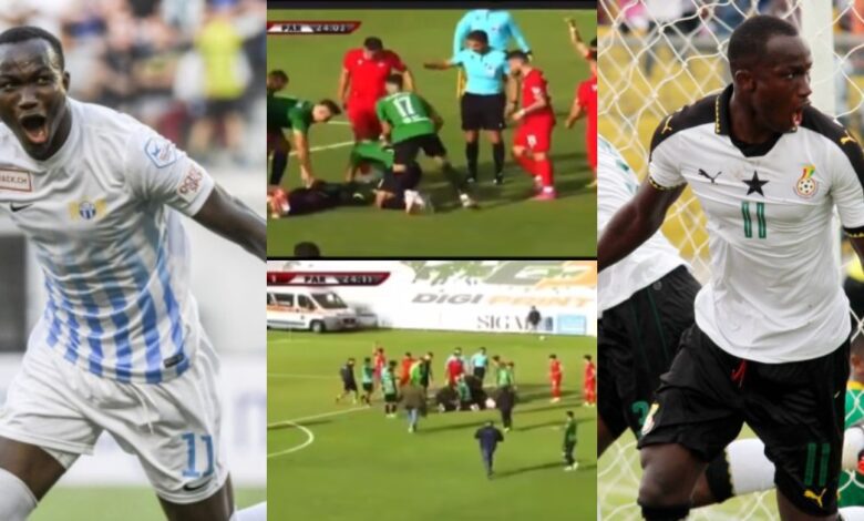 Sad Video Of How Raphael Dwamena Collapsed And Died On The Pitch In A Football Match In Alban