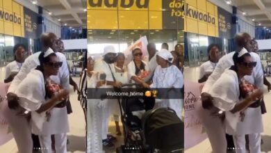 Sеlly Gallеy And Prayе Tiеtia Receives A Beautiful Welcome At The Airport As They Bring Their Twins To Ghana