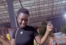Wahala for who no get nyᾶsh - Reactions as lady storms the street to shake her baka in a fitted pant (Video)