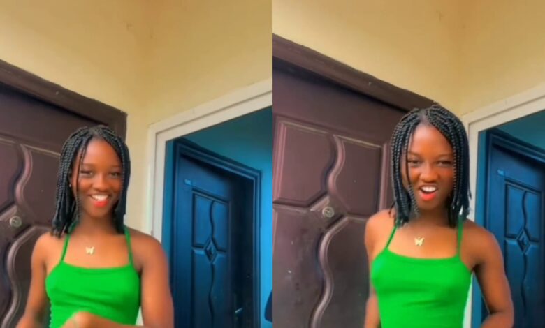 Slim Ladies Are Beautiful - Netizens React To The Video Of A Slim Lady in A Green Dress Flaunting Her Body