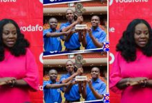 Patricia Obo-Nai CEO Of Vodafon GH Congratulates Legon Presec On Winning Their Eight NSMQ Trophy