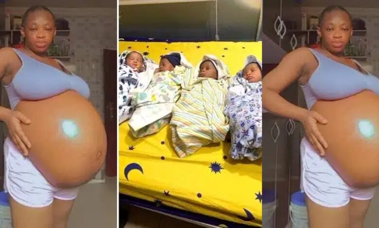 Young Nigerian Woman Celebrates As She Gives Birth To Quadruplets, and Shows the Faces of here Adorable Babies - Video