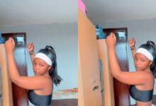 Young Lady Displays Her Nice Body As She Tw3rks In A White Shorts In Her Bedroom - Watch