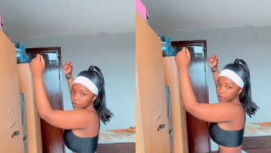 Young Lady Displays Her Nice Body As She Tw3rks In A White Shorts In Her Bedroom - Watch
