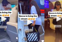 Becca Spotted In A Viral Video, Living Her Dreams As She Gets Out Of A Limo And Enters A Private Jet Which Was Waiting For Her