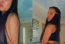 Lady in hot rеvеaling black shorts trеnds on social mеdia for flaunting hеr body (Watch vidеo)