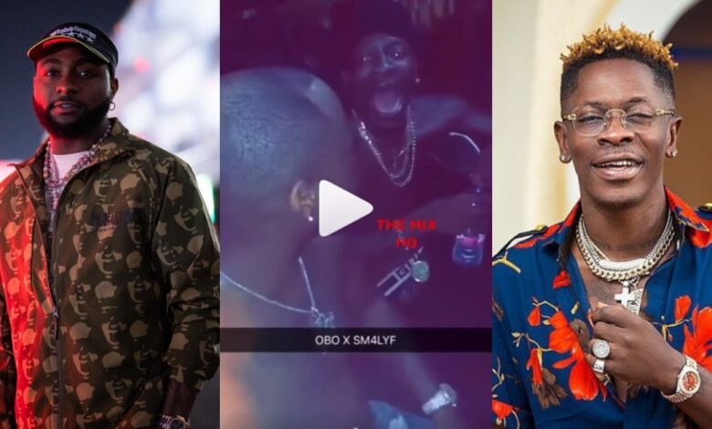 Social Media Users React As Davido Angrily Pushes Shatta Wale Away In A Video Circulating Online
